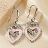 Elegant Fashion Double Heart Brass Dangle Earrings OA6431-1-1