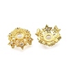 Star Brass Micro Pave Cubic Zirconia Bead Caps KK-K300-05B-G-2