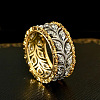 Brass Micro Pave Clear Cubic Zirconia Finger Rings FS-WG88BF1-04-2