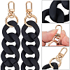 1Pc Black Frosted Opaque Acrylic Cuban Link Chain Bag Handles FIND-CN0002-55-7
