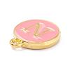 Golden Plated Alloy Enamel Charms X-ENAM-Q437-14N-2