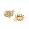 Brass Micro Pave Clear Cubic Zirconia Charms KK-B160-24G-2