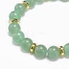 Natural Green Aventurine Rectangle Beaded Stretch Bracelet BJEW-JB08982-01-5