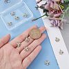 Brass Micro Pave Pale Turquoise Cubic Zirconia Charms ZIRC-BBC0001-09-3
