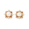 Brass Imitation Pearl Stud Earrings KK-D301-07G-2