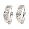 Brass Micro Pave Cubic Zirconia Hoop Earrings EJEW-D078-15P-1