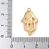 Brass Micro Pave Cleear Cubic Zirconia Evil Eye Hamsa Hand Connector Charms KK-C086-15B-G-3