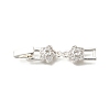 Brass Micro Pave Clear Cubic Zirconia Fold Over Clasps KK-R222-06S-1