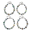 Dyed Natural Pearl & Paua Shell Beaded Bracelets for Women BJEW-JB14146-2