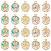 50Pcs 5 Colors Alloy Pendants ENAM-TA0003-93G-2