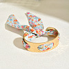 Floral Fabric Iron Cuff Bangles for Women FS-WG41D7B-01-1