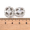 Brass Micro Pave Clear Cubic Zirconia Beads KK-S389-24P-3