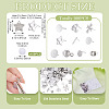 100Pcs Mixed Shapes 304 Stainless Steel Stud Earring Settings & Findings STAS-TA0005-88-4