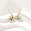 Brass Micro Pave Clear Cubic Zirconia Stud Earrings EJEW-A128-02G-5