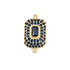 Brass Micro Pave Cubic Zirconia Connector Charms CU-CBAAB9C-01G-04-1