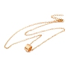 Brass Cable Chain Honeycomb Column Link Necklaces for Women NJEW-U006-01KCG-2