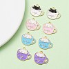 8Pcs 4 Colors Alloy Enamel Pendants ENAM-YW0003-67-2