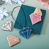5Pcs 5 Colors Handmade Polymer Clay Rhinestone Big Pendants CLAY-BT0001-16-6