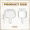 ABS Plastic & Glass Square Shaped Makeup Mirror AJEW-WH0314-906-2