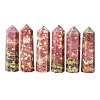 Tower Natural Peach Blossom Tourmaline Home Display Decoration PW-WG51324-02-3