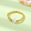 Natural Pearl & TOHO Round Seed Braided Bead Style Finger Ring RJEW-JR00599-01-2