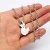 304 Stainless Steel Fox Pendant Friendship Necklaces FS-WGBF3DC-01-1