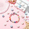 20Pcs 4 Colors Handmade Printed Porcelain European Beads PORC-CJ0001-31-6