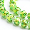 Handmade Silver Foil Glass Round Beads FOIL-I008-02A-1