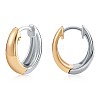 Two Tone Rhodium Plated 925 Sterling Silver Hinged Hoop Earrings for Women JE961A-1