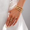 Bamboo Joint Alloy Cuff Bangle & Cuff Rings Sets FS-WG990BE-01-4