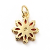 Rack Plating Brass Micro Pave Cubic Zirconia Charms ZIRC-F129-34-G-3