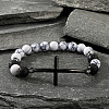 Natural Howlite Beads Stretch Bracelets TE5719-2-1