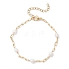 Natural Freshwater Pearl Beaded Link Bracelets BJEW-JB12849-2