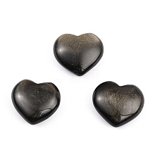 Natural Golden Sheen Obsidian Heart Love Stone G-B002-02