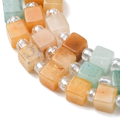 Natural Dyed White Jade & Quartz Crystal & Howlite & Yellow Aventurine & Rhodonite Beads Strands G-H333-03D-1