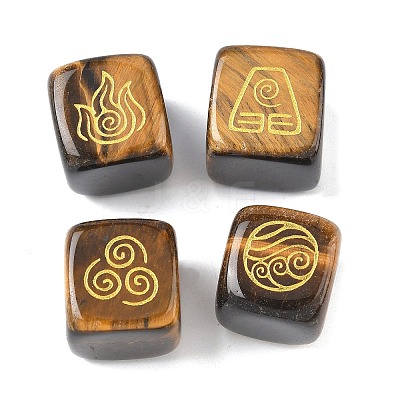 4Pcs 4 Styles Natural Tiger Eye Display Decorations G-F786-03A-06-1