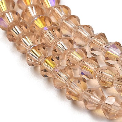 Transparent Electroplate Glass Beads Strands GLAA-F029-3mm-D12-1