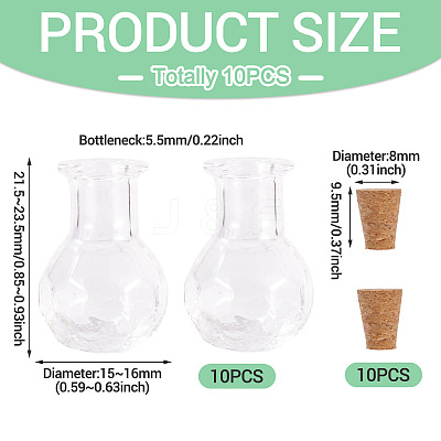 10Pcs Glass Bottles AJEW-TA0002-75-1