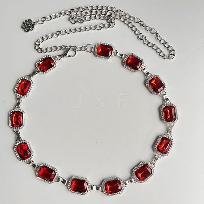 Bohemian Style Alloy Rhinestone Rectangle Link Chain Waist Belly Chains FS-WGF667A-01-1