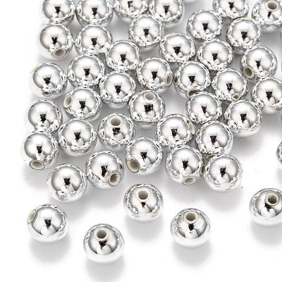 Plating Plastic Acrylic Round Beads PACR-L003-8mm-S-1