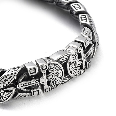 304 Stainless Steel Classic Retro Cuban Link Chains Bracelets for Men & Women BJEW-D031-15AS-1