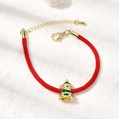 Christmas Nylon Cord Bracelets BJEW-L715-02G-02-1