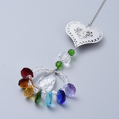 Crystals Chandelier Suncatchers Prisms Chakra Hanging Pendant AJEW-I040-17P-1