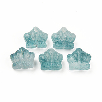 Two Tone Transparent Spray Painted Glass Beads GLAA-Q092-02-C09-1
