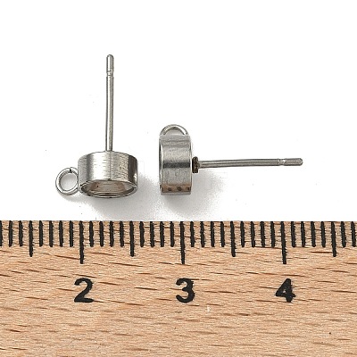 Non-Tarnish 201 Stainless Steel Stud Earring Settings X-STAS-S041-08-1