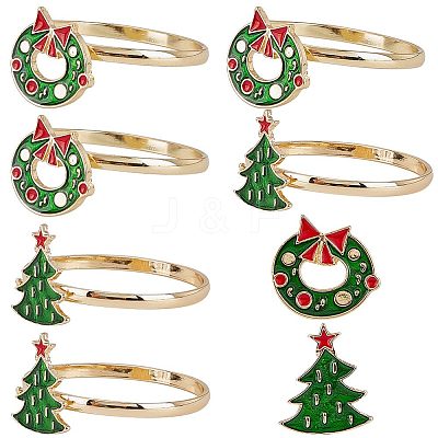 6Pcs 2 Style inc Alloy Napkin Rings AJEW-GF0007-17-1
