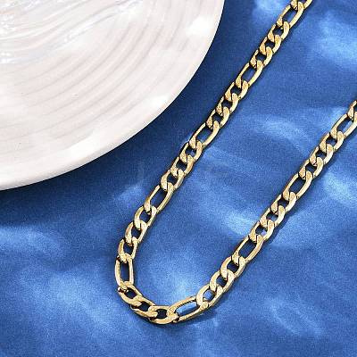 6MM 304 Stainless Steel Figaro Chain Necklaces for Women NJEW-G177-02G-1