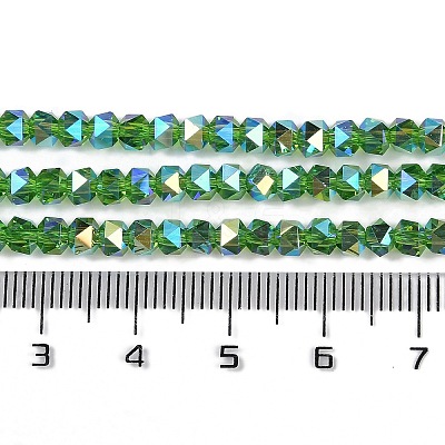 Electroplate Glass Beads Strands GLAA-Q105-02I-1