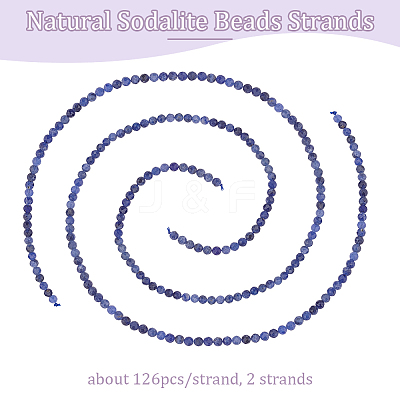2 Strands Natural Sodalite Beads Strands G-OC0004-85-1