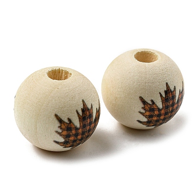 Autumn Wood European Beads WOOD-H105-04B-01-1